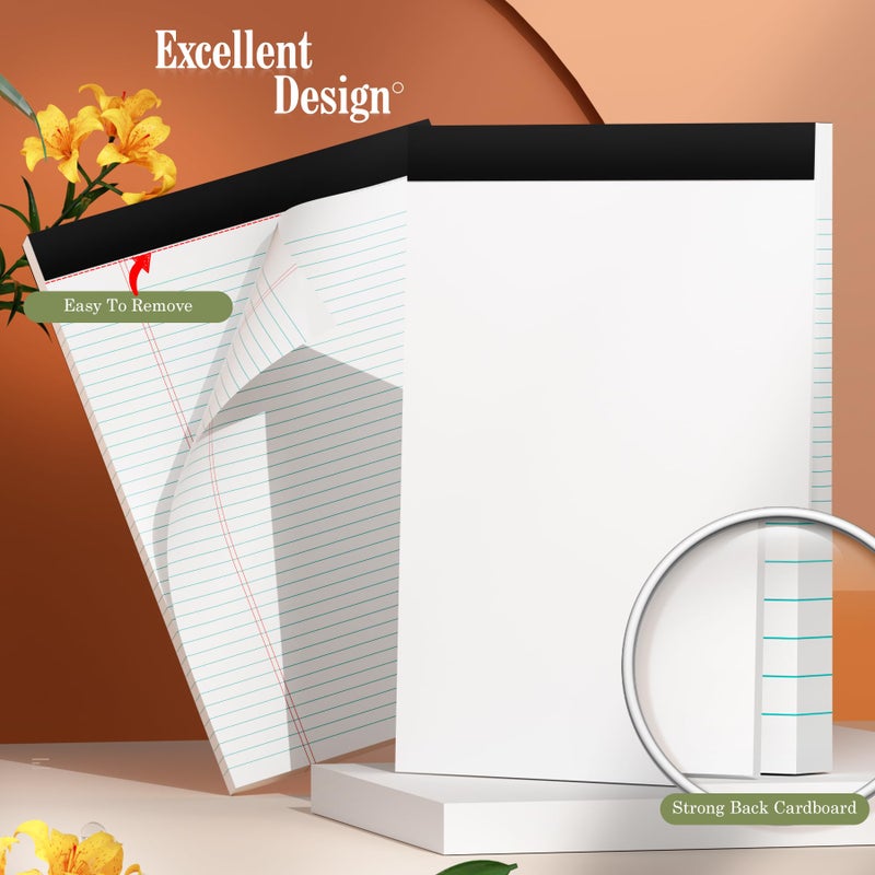 PINJINGPRO Legal Pads 8.5 x 11 White Note Pads 2 Pack - Double-Sided Printing & Perforated College Ruled Sheets - 30 Sheets Premium Thick Paper, No Ink Bleeding - Good for Office Supplies, Homework, Notes - Image 3